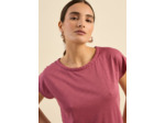T-shirt à col bateau brodé