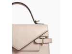 Sac à main double rabat moyen modèle Emilie en cuir grainé