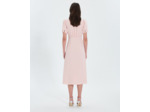 Robe midi en crêpe nude