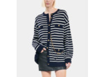 Cardigan En Laine À Rayures blanc