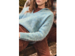 Pull col V unisexe en mohair et laine FLANEUR