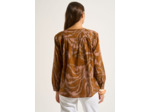 Chemise imprimée en coton à manches longues encolure ronde