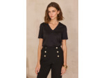 T-shirt col V en 100% coton DANA