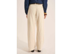 Pantalon large en velours de coton taille haute