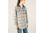 Veste carreaux gris clair