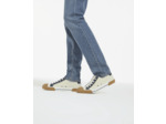 Sneakers Basses En Toile Avec Empiecements En Cuir ecru