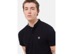 Polo mc col officier  broderie tk black / white