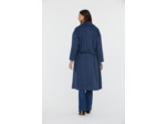 Manteau trench long en lainage avec doublure imprimée