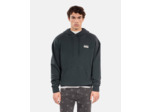 Sweatshirt À Capuche Avec Sérigraphie Noir black washed