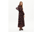 Robe longue imprimé roses bordeaux black