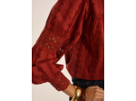 Chemise ample en broderie anglaise à col volanté