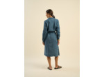 Robe chemise ceinturée à manches ajustables