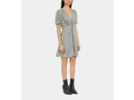 Robe Courte Imprimée Avec Boutonnage black white