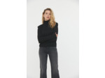 Pull / sweat col cheminée, effet épaulette et maille effet lurex argenté