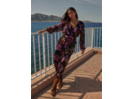 Robe longue portefeuille imprimée