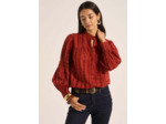Chemise ample en broderie anglaise à col volanté