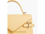 Sac à main double rabat moyen modèle Emilie en cuir grainé