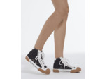 Baskets Montantes En Canvas Avec Empiecements Cuir black