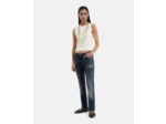 Top sans manches detail dentelle dos white