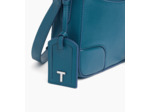 Sac bandoulière moyen modèle Romy en cuir grainé et lisse
