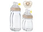 Kit 4 biberons verre  Beige