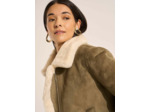 Blouson en fausse peau lainée