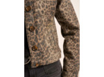 Veste courte imprimée léopard coupe droite