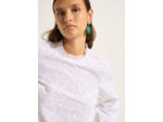 Blouse brodée col montant