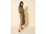 Robe midi chemise en lin