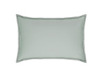 TAIE D'OREILLER | Pure White Percale Lavée - Light Green - Finition Black