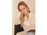 Blouse col V brodée en coton DANIELA