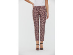 Chino en tissu imprimé allover fleur, slim cropped, coupe ajoustée