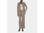 Pantalon Tailleur Droit Pied De Poule Beige beige-brown