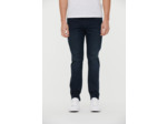 Denim semi enduit slim fit, taille haute, jambe ajustée