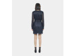 Robe Courte En Jersey Métallisé Bleu Marine dark navy
