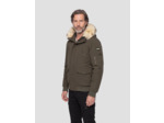 Blouson à capuche avec fausse fourrure amovible