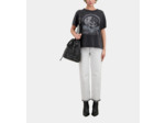 T-Shirt Manches Courtes Avec Print Skull And Roses black washed