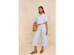Jean cropped large à rayures ROMA BIS
