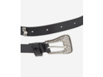 Ceinture En Cuir Avec Une Boucle Western Et Des Passants En Metal noir