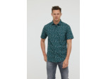 Chemise manches courtes, imprimé fleurs, avec broderie et poche poitrine