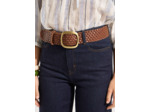 Ceinture large tressée en cuir