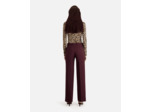 Pantalon De Costume Taille Haute Jambe Large burgundy