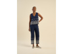 Pantalon taille haute 7/8 brodé