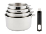Set 4 casseroles 14/16/18/20cm + poignée amovible Click!