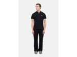 Polo mc col officier  broderie tk black / white