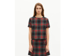 Top en tartan rouge et noir rouge