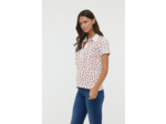 Polo en piqué de coton,  manches courtes, avec imprimé « Oranges », col et patte de boutonnage blanc