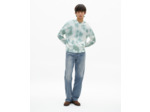 Cardigan a capuche tie and dye kaki / white