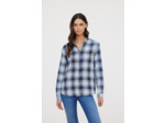 Chemise à carreaux effet délavé