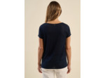 T-shirt en lin col bateau détail lurex